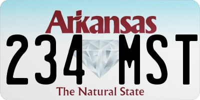 AR license plate 234MST