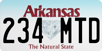 AR license plate 234MTD