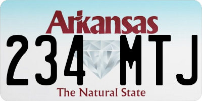 AR license plate 234MTJ