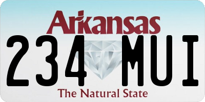 AR license plate 234MUI