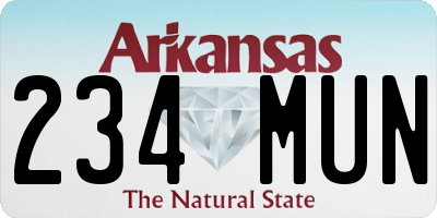 AR license plate 234MUN