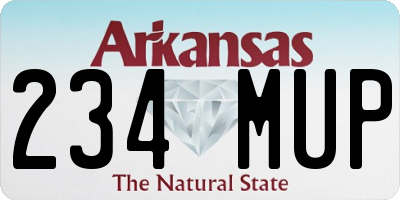 AR license plate 234MUP