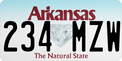 AR license plate 234MZW