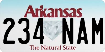 AR license plate 234NAM