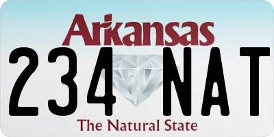 AR license plate 234NAT