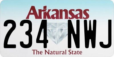 AR license plate 234NWJ