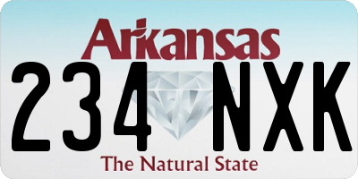 AR license plate 234NXK