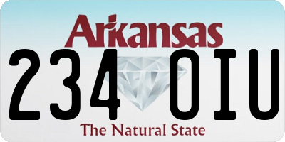 AR license plate 234OIU