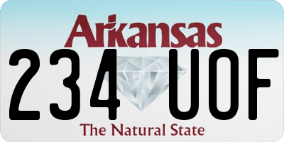 AR license plate 234UOF
