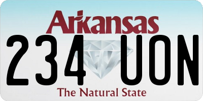 AR license plate 234UON