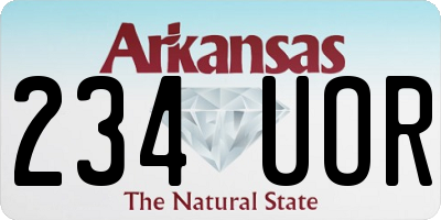 AR license plate 234UOR