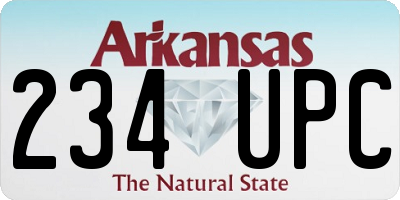 AR license plate 234UPC