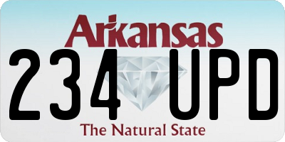 AR license plate 234UPD