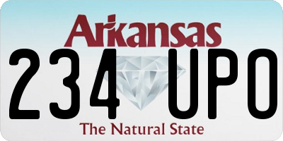 AR license plate 234UPO