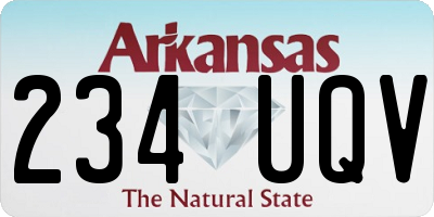 AR license plate 234UQV
