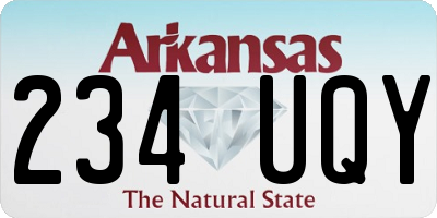 AR license plate 234UQY