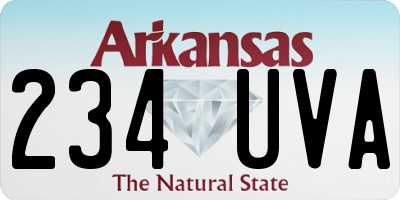 AR license plate 234UVA