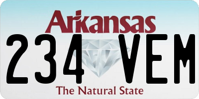 AR license plate 234VEM