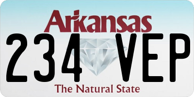 AR license plate 234VEP