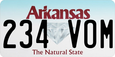 AR license plate 234VOM