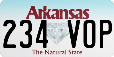 AR license plate 234VOP