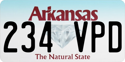 AR license plate 234VPD