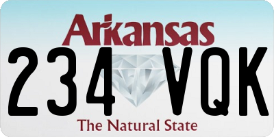AR license plate 234VQK