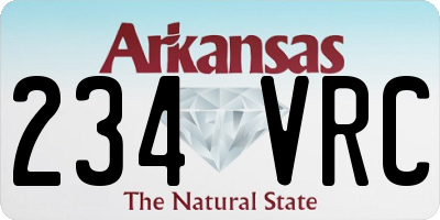 AR license plate 234VRC