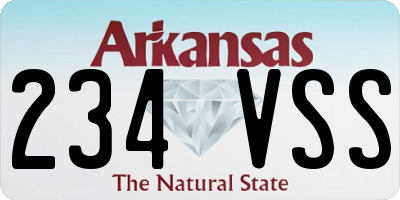 AR license plate 234VSS