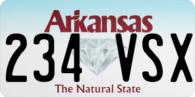 AR license plate 234VSX