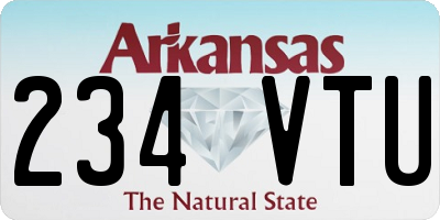 AR license plate 234VTU