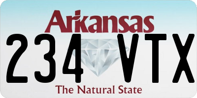 AR license plate 234VTX