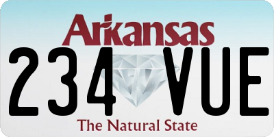 AR license plate 234VUE