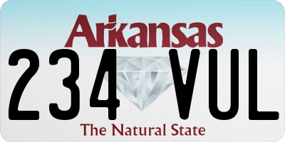 AR license plate 234VUL