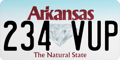AR license plate 234VUP