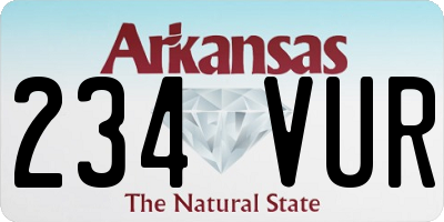 AR license plate 234VUR