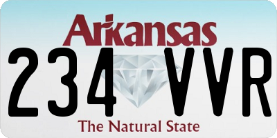 AR license plate 234VVR