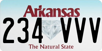 AR license plate 234VVV