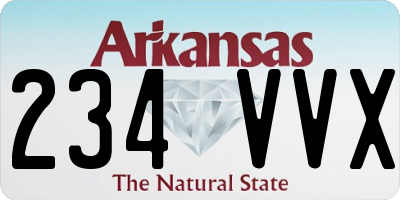 AR license plate 234VVX