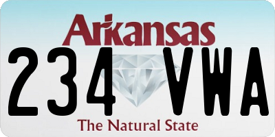 AR license plate 234VWA