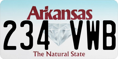 AR license plate 234VWB