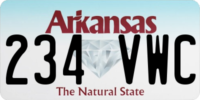 AR license plate 234VWC