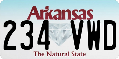 AR license plate 234VWD