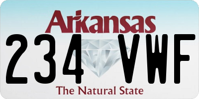 AR license plate 234VWF