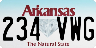 AR license plate 234VWG
