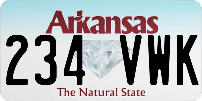 AR license plate 234VWK