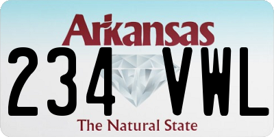 AR license plate 234VWL