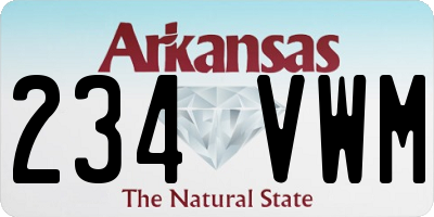 AR license plate 234VWM