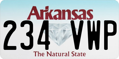 AR license plate 234VWP