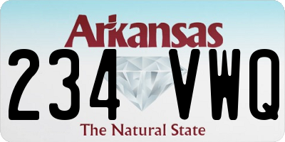 AR license plate 234VWQ